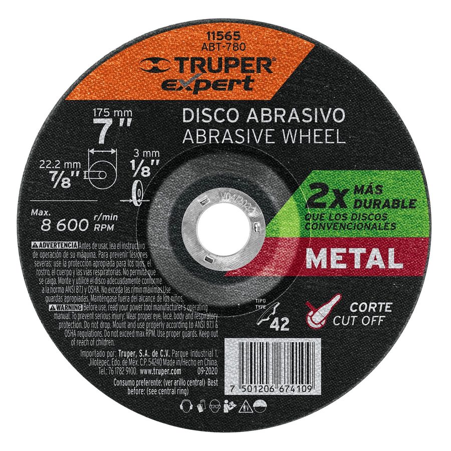 Disco Tipo 42 De MM Corte Metal, Expert 7" X 3.2