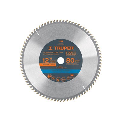 Disco Sierra Para Madera, 80 Dientes Centro 1" 12"