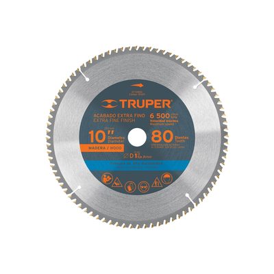 Disco Sierra Para Madera, 80 Dientes Centro 1" 10"