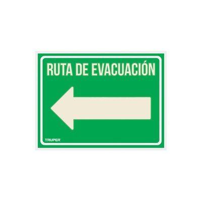 Letrero De Señalizacion Ruta Evacuacion Izquierda 21x28cm