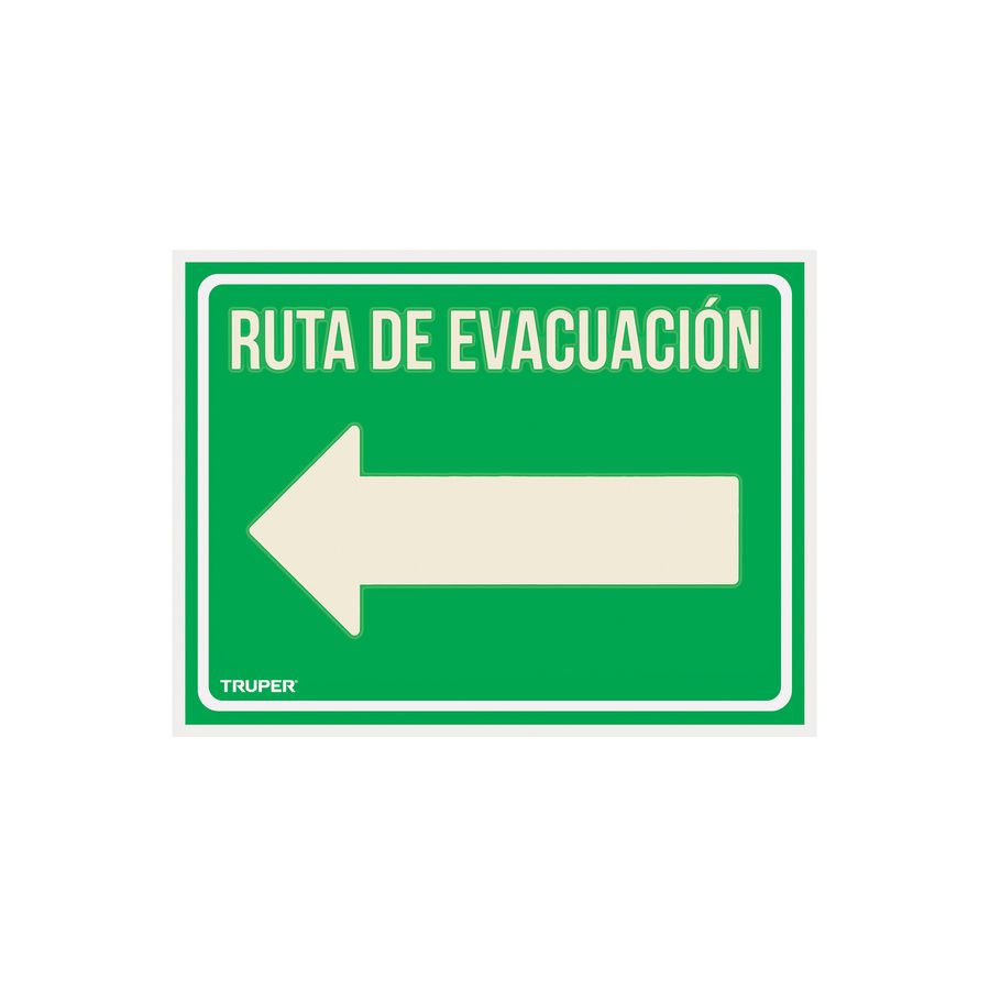 Letrero De Señalizacion Ruta Evacuacion Izquierda 21x28cm