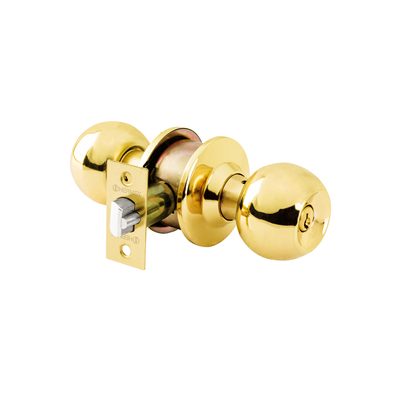 Cerradura Entrada Pomo Y Cerrojo Dorado