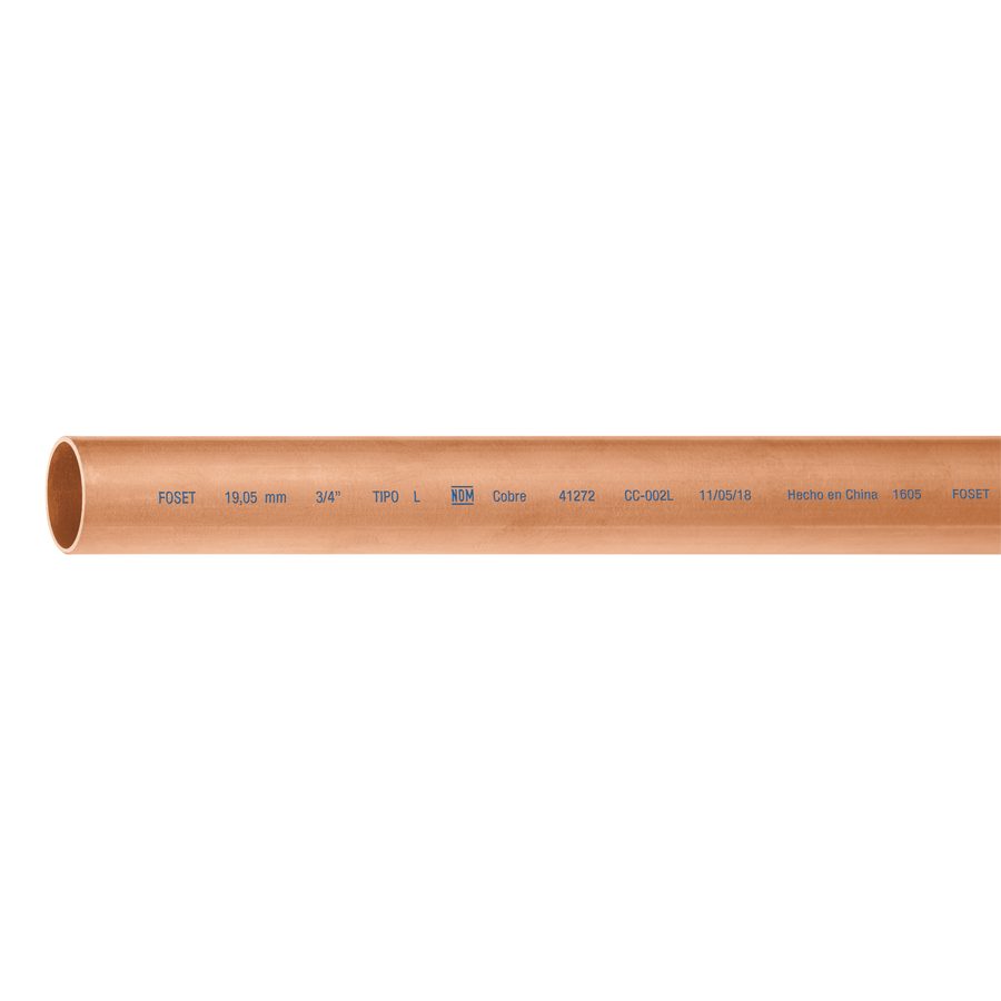 Tubo Cobre Tipo L 3 Metros 3/4