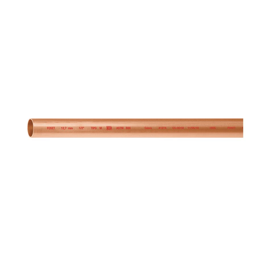 Tubo Cobre Tipo M 3 Metros 1/2"