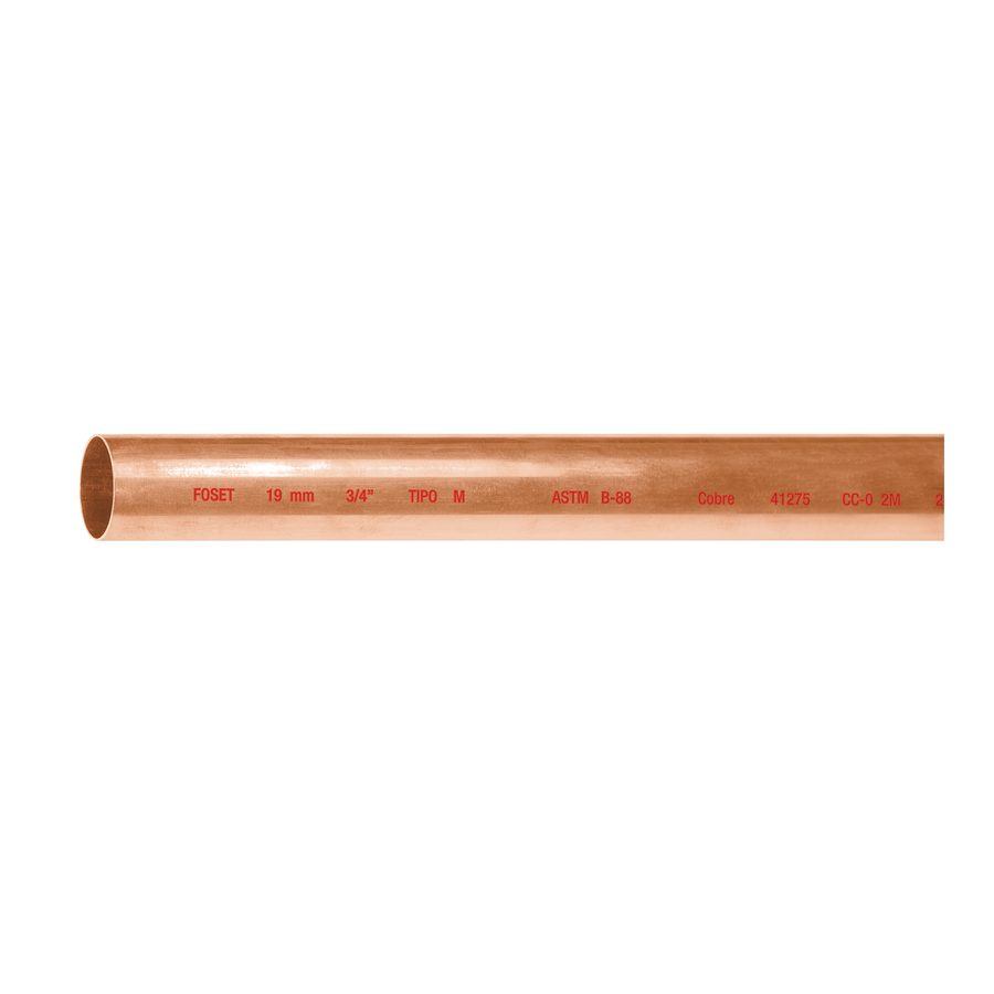 Tubo Cobre Tipo M 3 Metros 3/4"