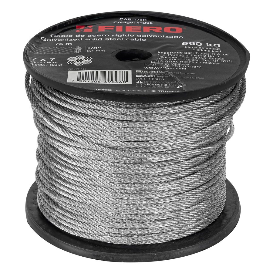 Cable De Acero Rigido De 7x7 1/8