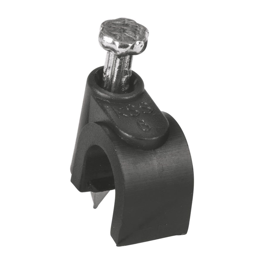 Grapa Negra Para Cable Redondo 6mm